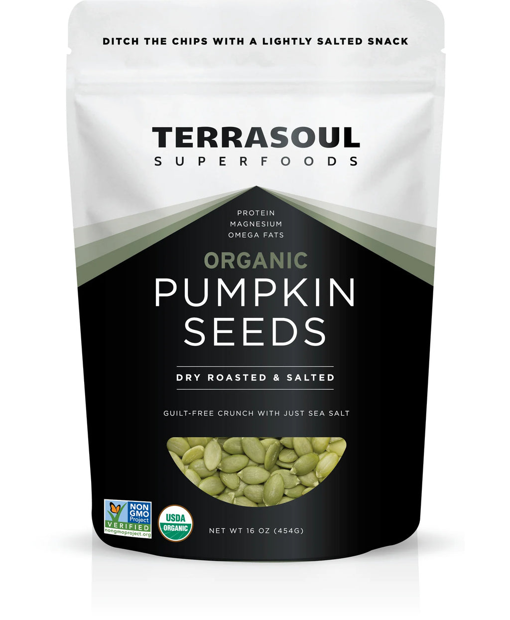 Dry Roasted Pumpkin Seeds, Organic and Lightly Salted, 16 Oz