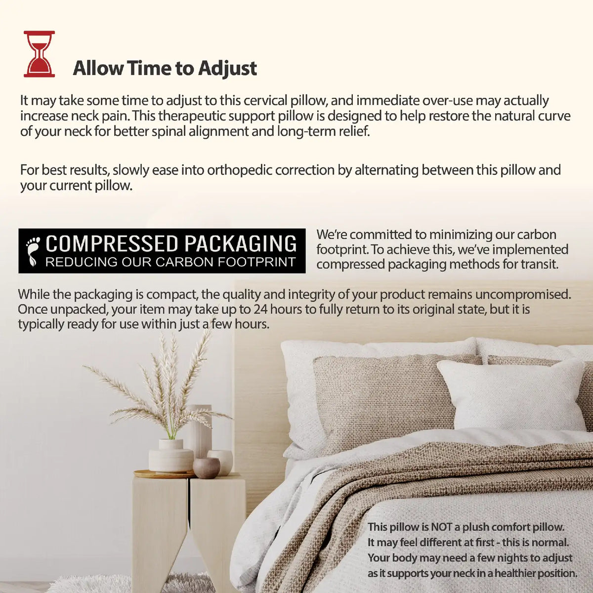 Dual-Roll Cervical Support Pillow