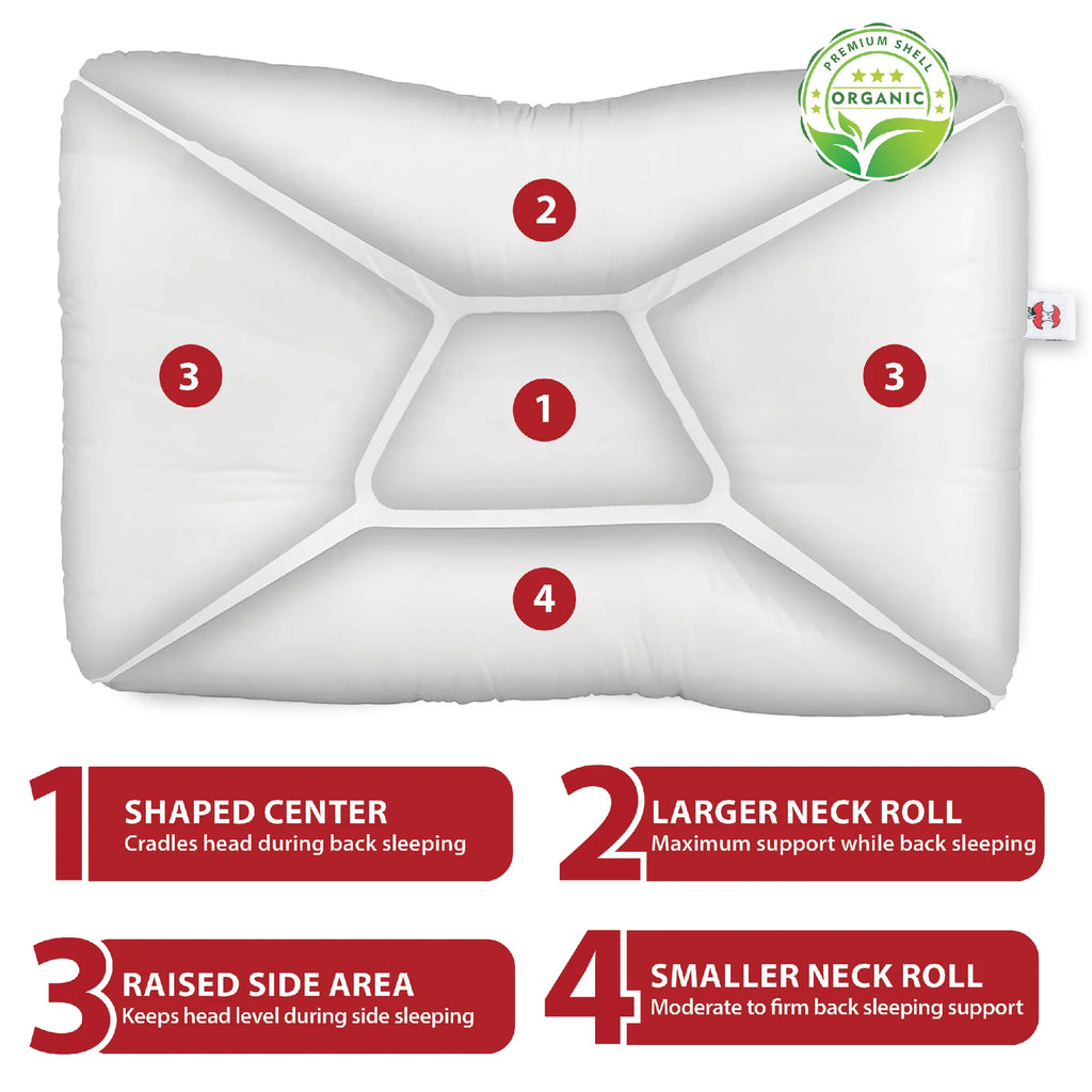 Dual-Roll Cervical Support Pillow