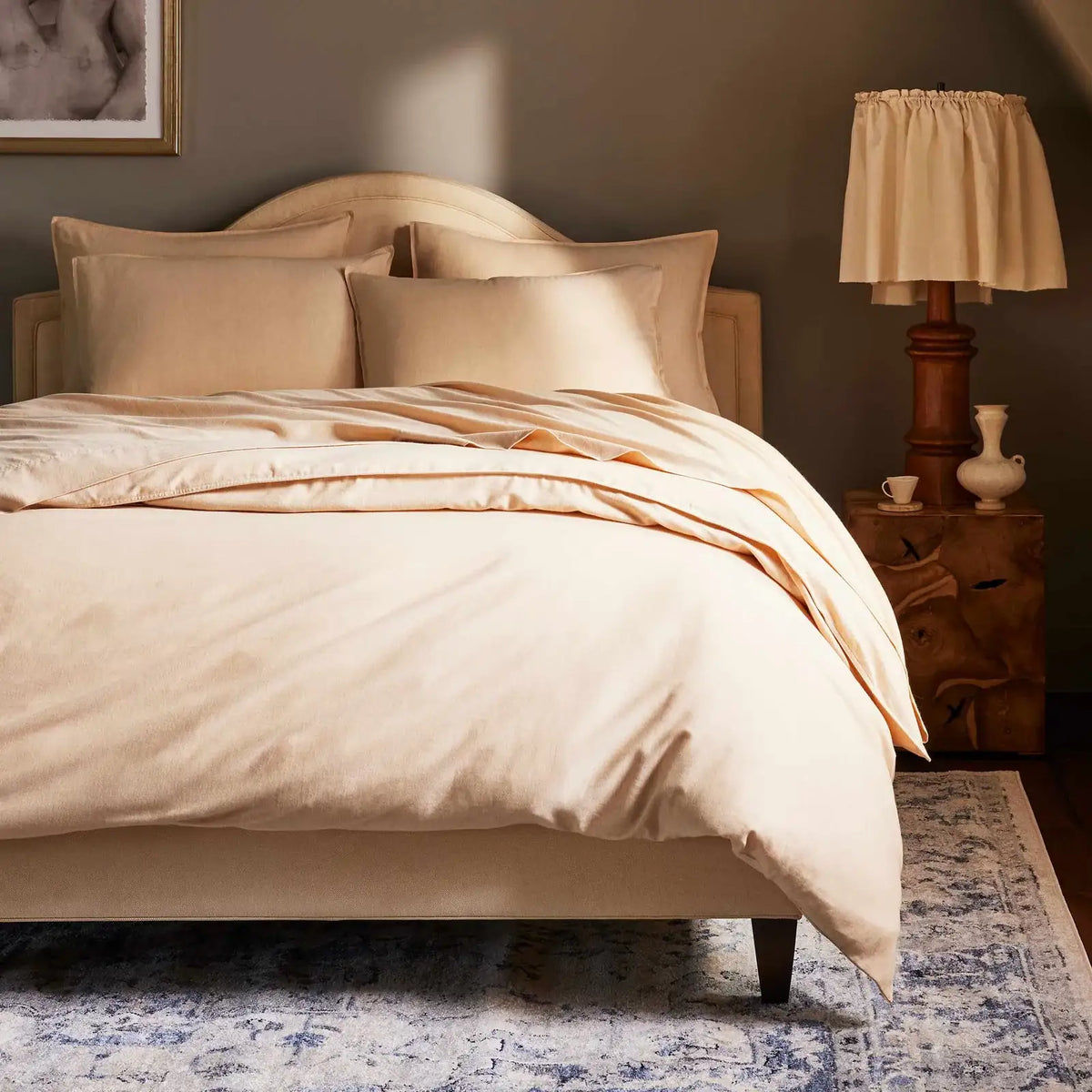 Duvet Cover in Heathered Cotton and Himalayan Cashmere