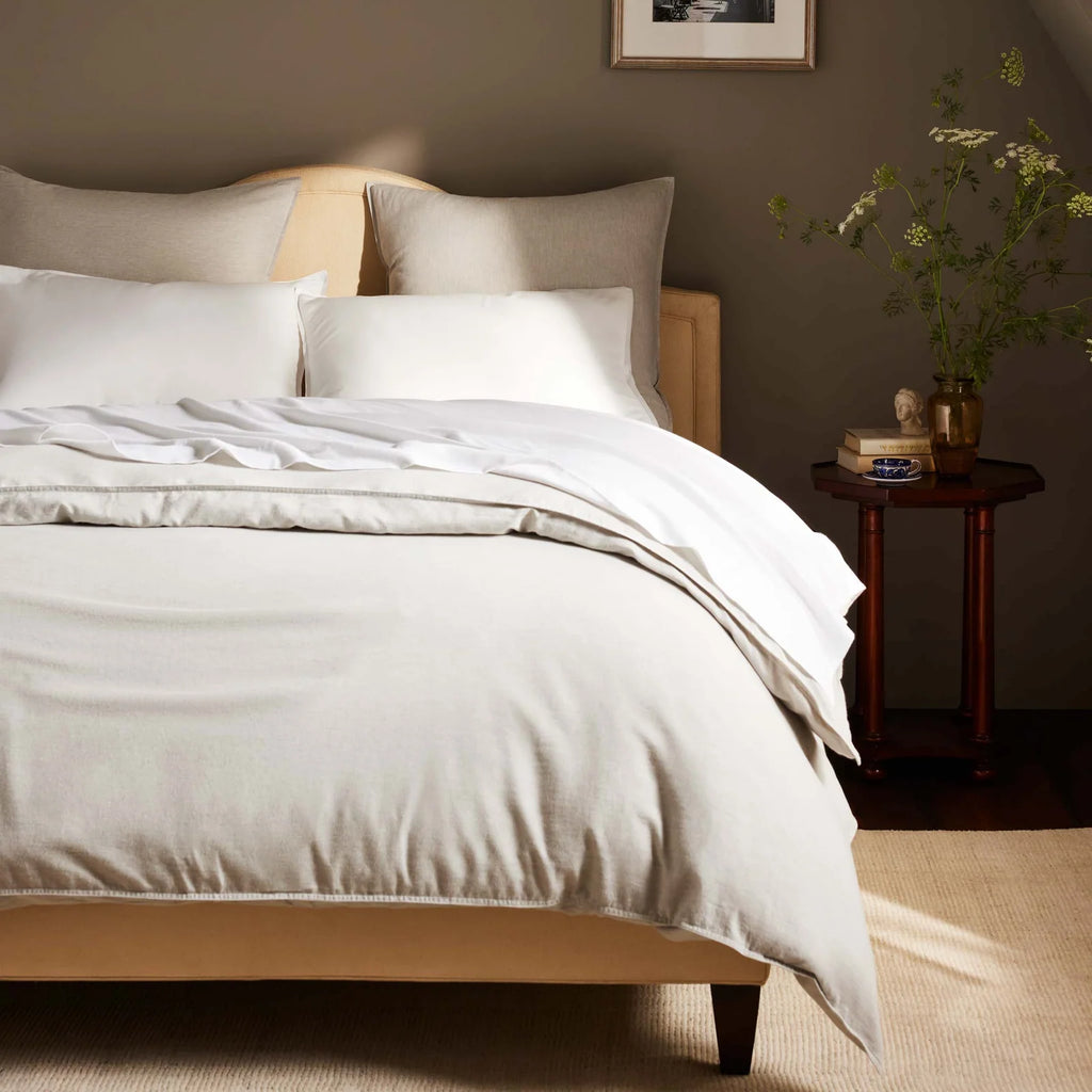 Duvet Cover in Heathered Cotton and Himalayan Cashmere