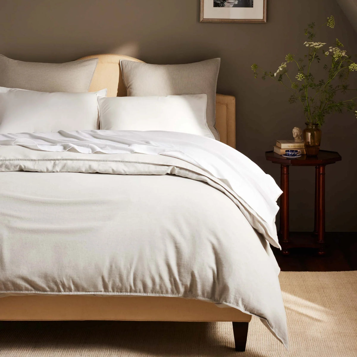 Duvet Cover in Heathered Cotton and Himalayan Cashmere