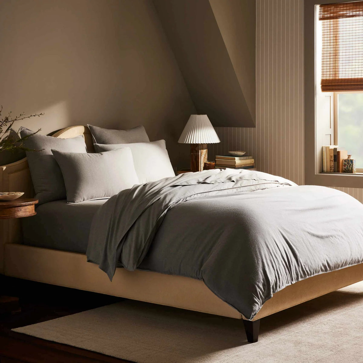 Duvet Cover in Heathered Cotton and Himalayan Cashmere