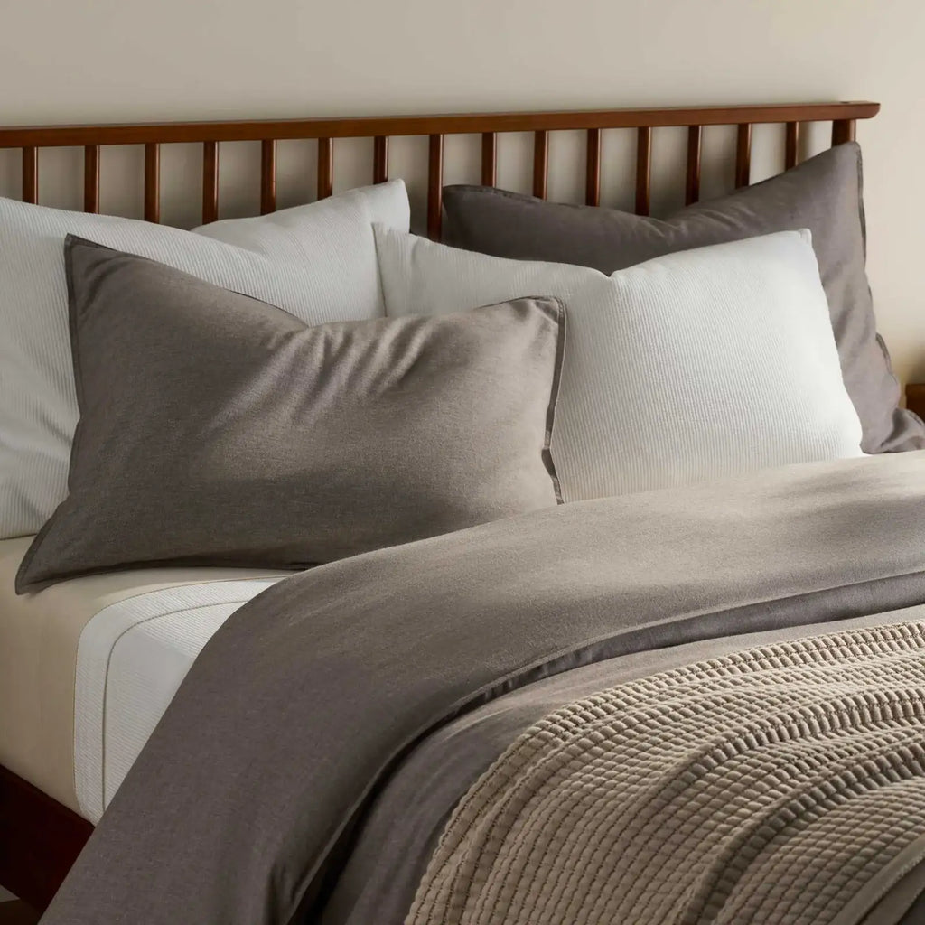 Duvet Cover in Heathered Cotton and Himalayan Cashmere