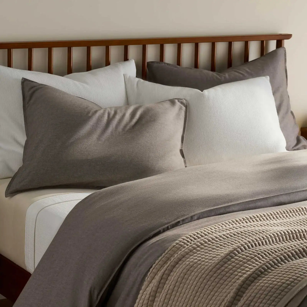 Duvet Cover in Heathered Cotton and Himalayan Cashmere