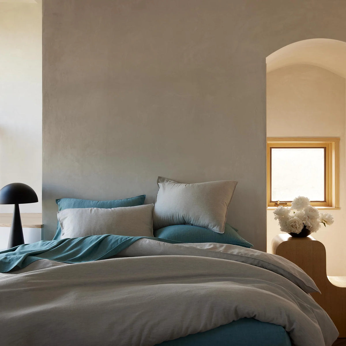 Duvet Cover in Heathered Cotton and Himalayan Cashmere