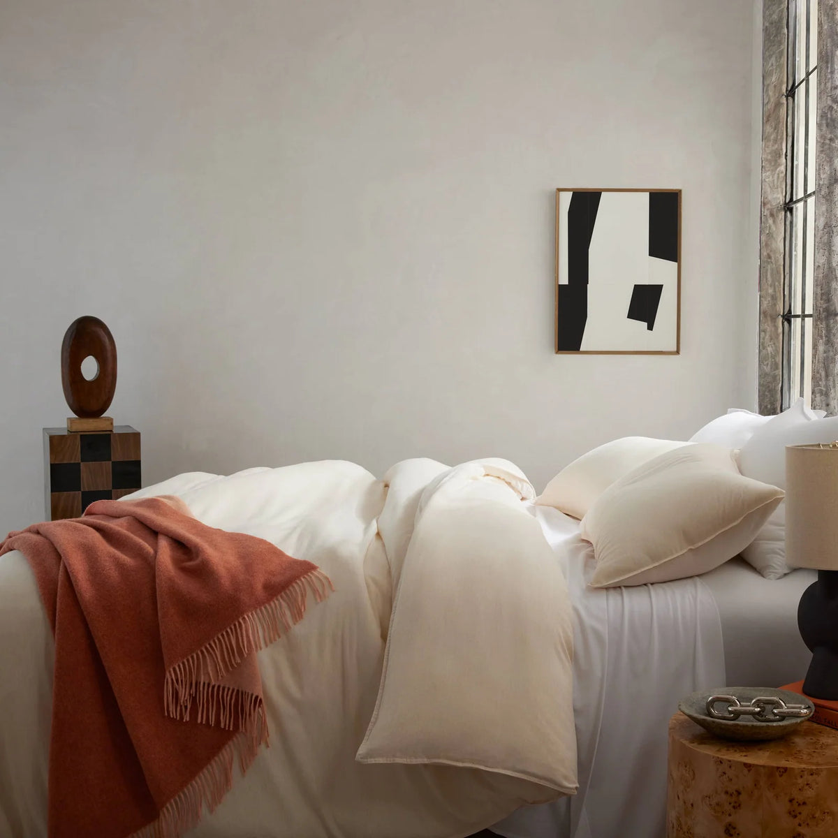 Duvet Cover in Heathered Cotton and Himalayan Cashmere