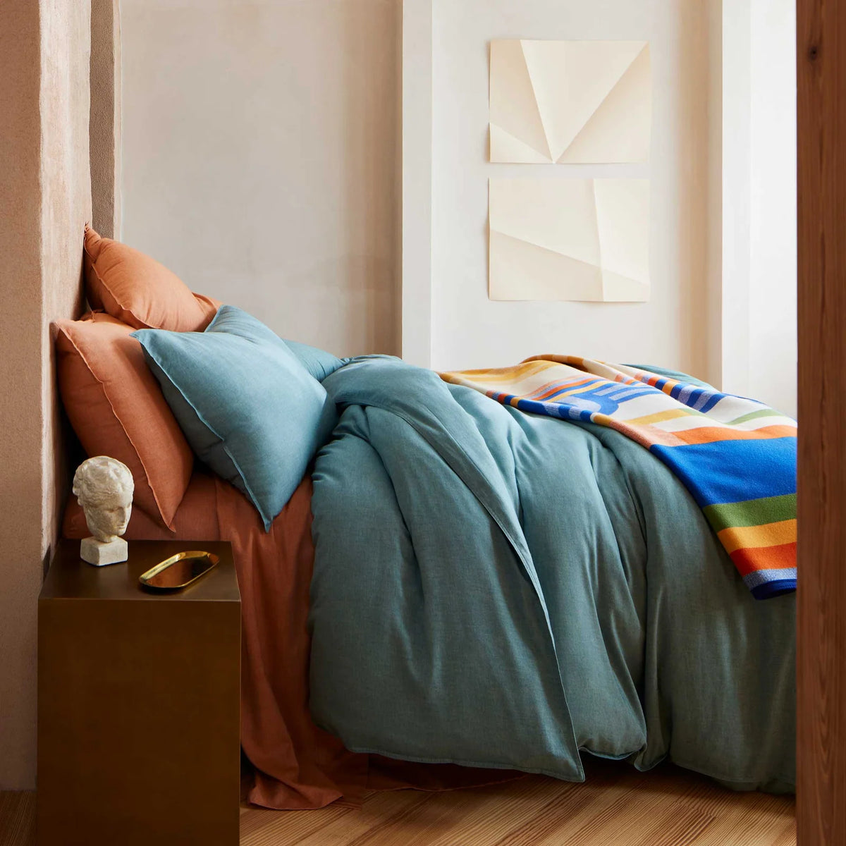 Duvet Cover in Heathered Cotton and Himalayan Cashmere