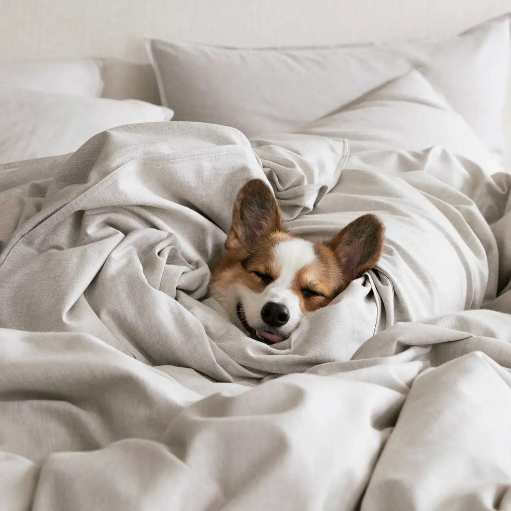 Duvet Cover in Heathered Cotton and Himalayan Cashmere
