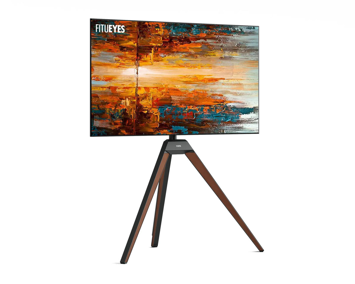 Easel TV Stand, Walnut-Without