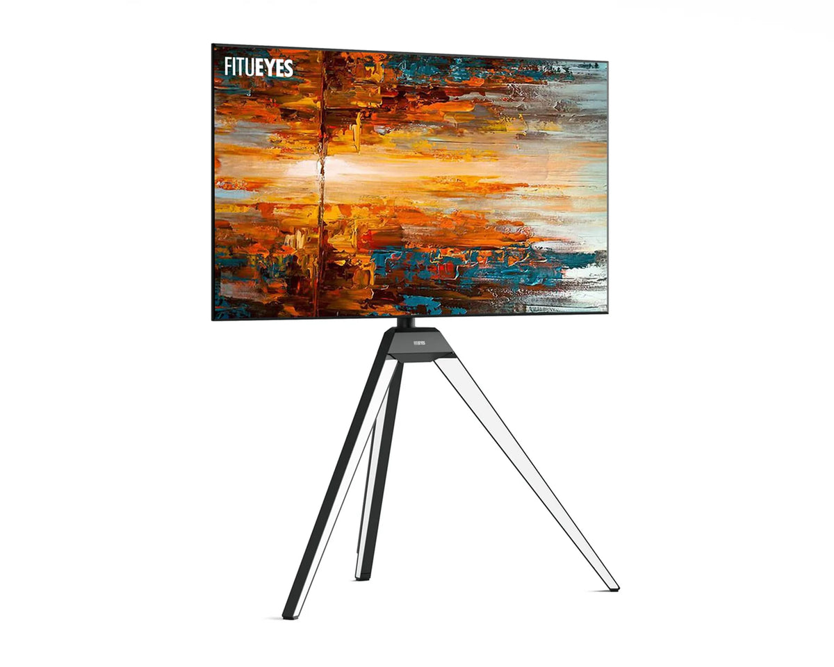 Easel TV Stand, White-Without