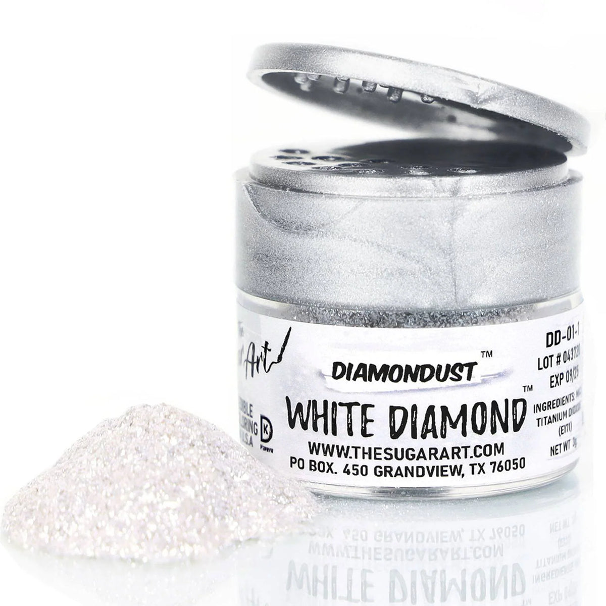Edible Glitter in White Diamond