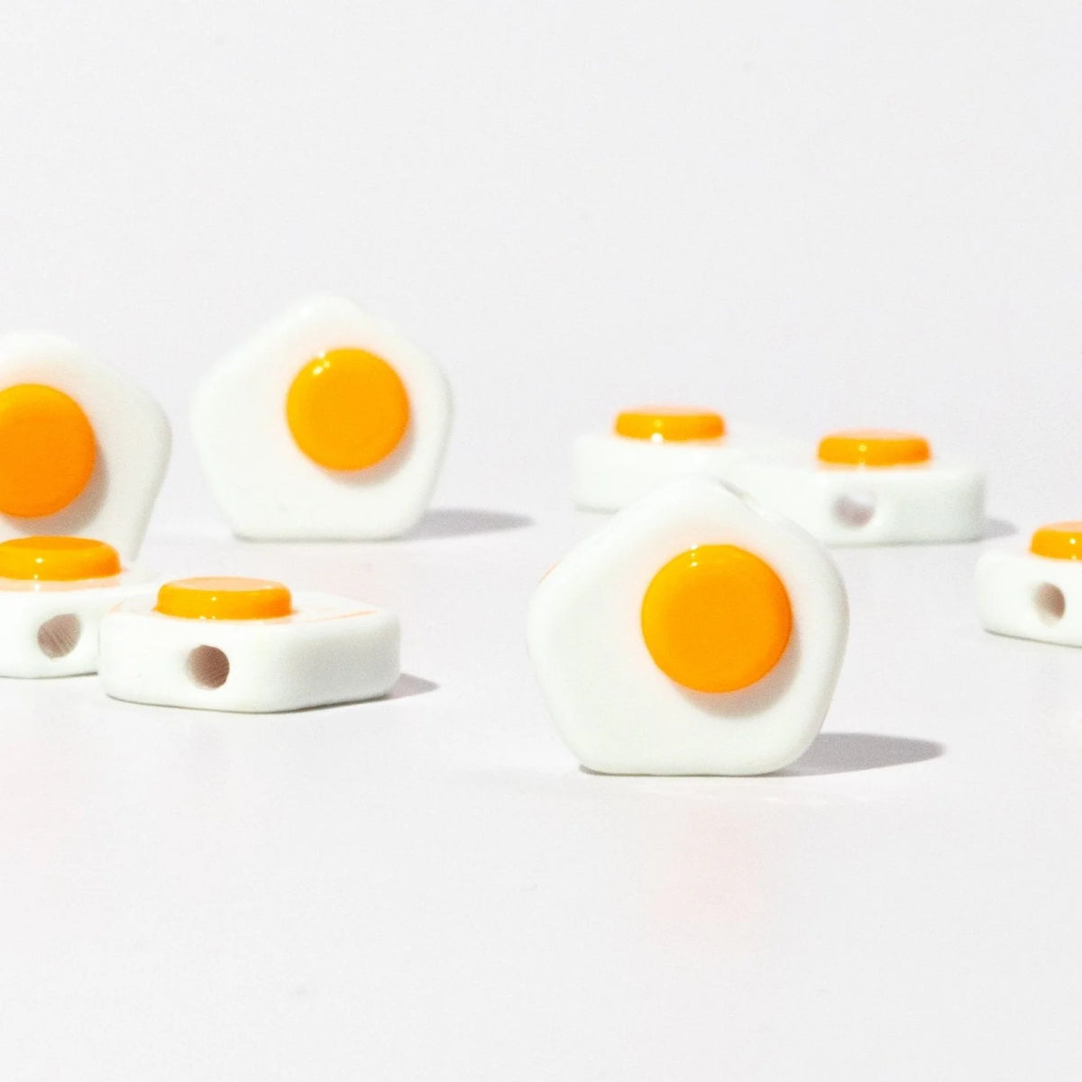 Egg Beads for Kandi Bracelets, Friendship Jewelry and Craft Projects, 18mm Shiny Plastic Charms with 2mm Holes