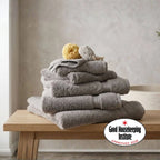 Egyptian Cotton Bath Towel Set in Plush 700GSM, Seven Pieces Including a Large Bath Sheet for Home Spa Comfort