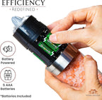 Electric Salt and Pepper Grinder Set, 2-Piece Gravity-Activated Design for Easy One-Handed Seasoning