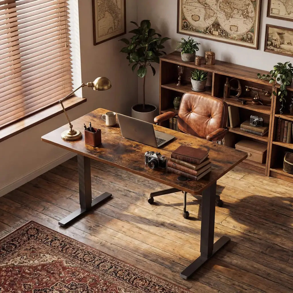 Electric Standing Desk with Three Memory Presets and Cable Management for a More Organized Home Office