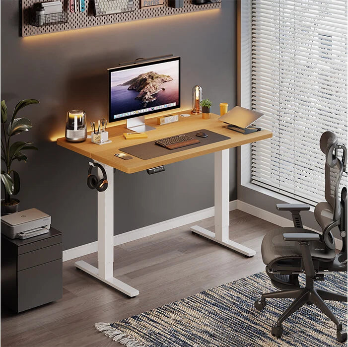 Electric Standing Desk with Three Memory Presets and Cable Management for a More Organized Home Office — Yellow / 40'' x 24"
