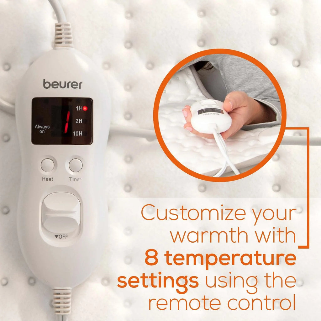 Electric Under Blanket for Solo Use with 8 Temperature Settings and 3 Timer for Cold Nights