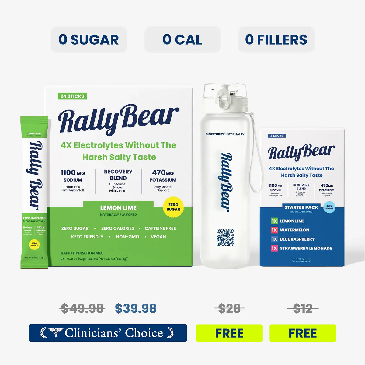 Electrolyte Drink Mix for Daily Hydration with Pink Himalayan Salt, Zero Sugar and Zero Calories