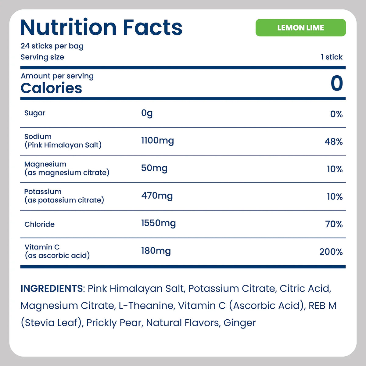 Electrolyte Drink Mix for Daily Hydration with Pink Himalayan Salt, Zero Sugar and Zero Calories