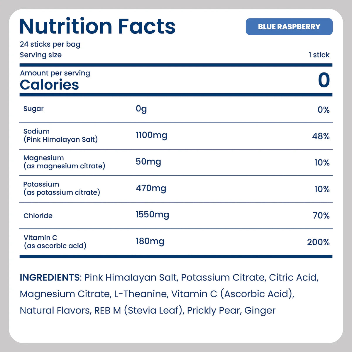 Electrolyte Drink Mix for Daily Hydration with Pink Himalayan Salt, Zero Sugar and Zero Calories