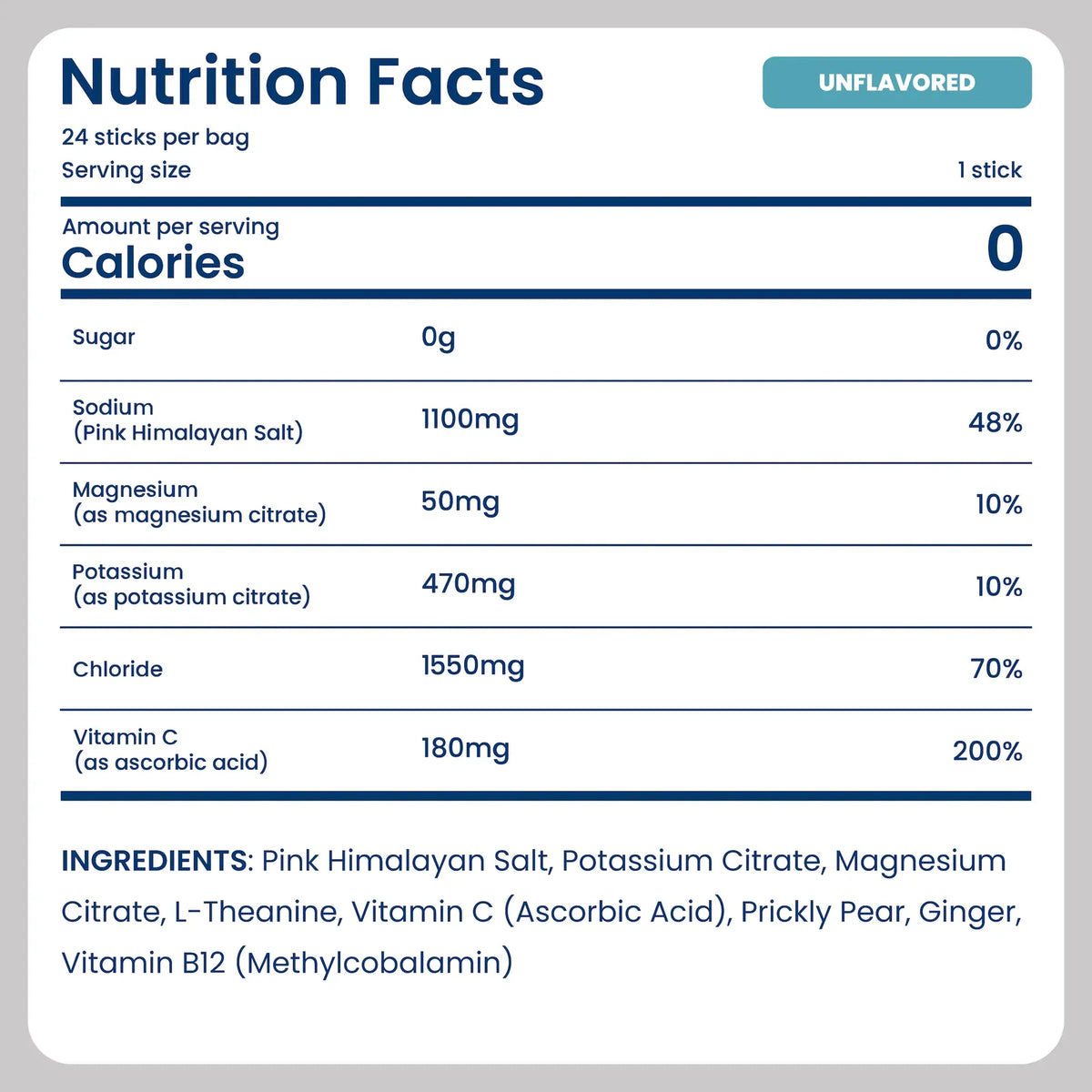 Electrolyte Drink Mix for Daily Hydration with Pink Himalayan Salt, Zero Sugar and Zero Calories