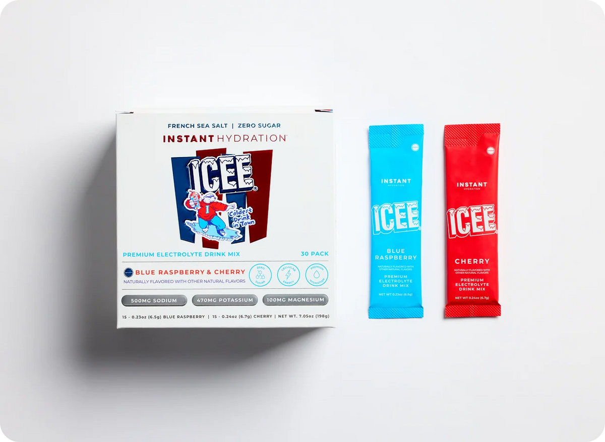 Electrolyte Drink Mix Powder with Blue Raspberry and Cherry Flavors for Zero-Sugar Hydration