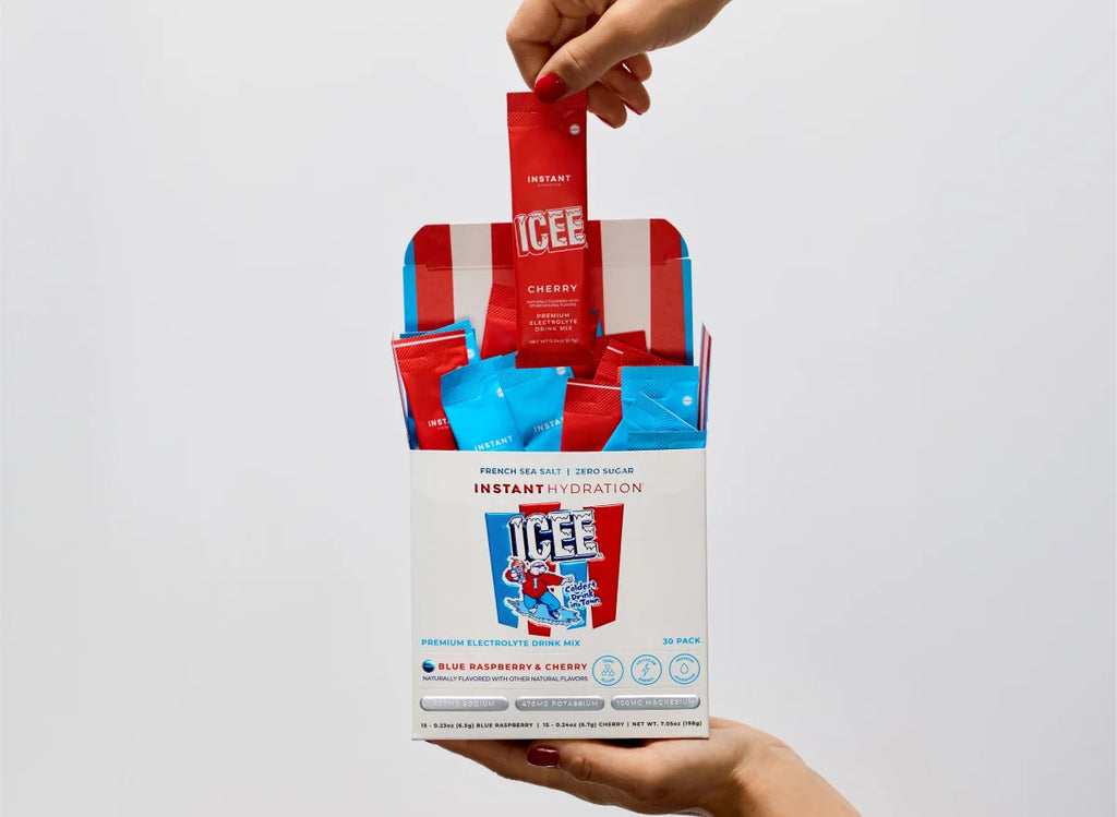 Electrolyte Drink Mix Powder with Blue Raspberry and Cherry Flavors for Zero-Sugar Hydration