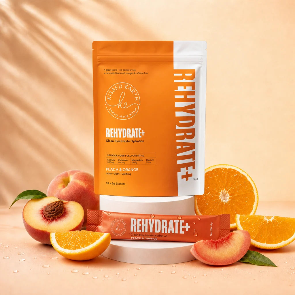 Electrolyte Hydration Powder Sachets for Daily Hydration, Training, Travel and Heat Exposure in Four Flavour — Peach & Orange