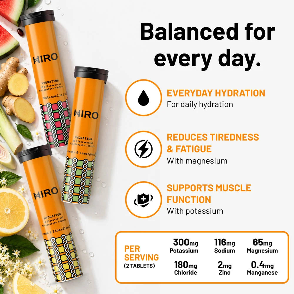 Electrolyte Hydration Tablets Triple Flavour Pack with Lemon, Watermelon and Ginger Lemongrass