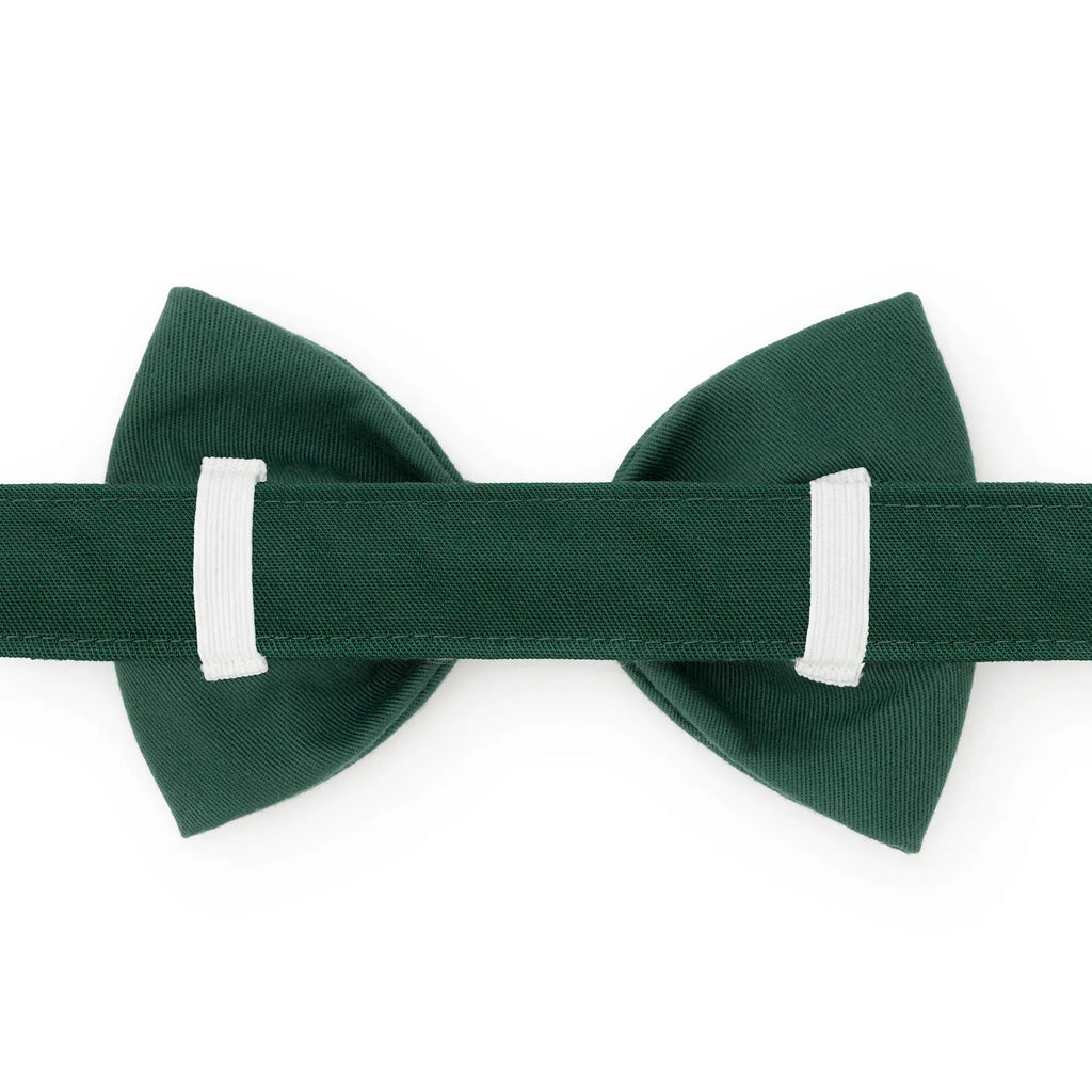 Embroidered Dog Bow Tie for Standard-Width Collars, Two Secure Elastic Loops, Small or Large Fall Foliage Style