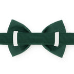 Embroidered Dog Bow Tie for Standard-Width Collars, Two Secure Elastic Loops, Small or Large Fall Foliage Style