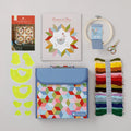 Embroidery Kit with Chicken and Egg Templates, 28 Floss Skeins, Hoop, Tools and Project Keeper