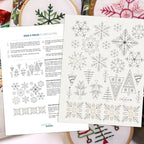 Embroidery Patterns on Sticky-Backed Washaway Fabric Featuring 29 Winter and Christmas Motifs