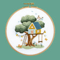 Embroidery Project Kit with Treehouse Scene, Step-by-Step Digital Guide and Complete Stitching Supplies