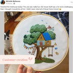 Embroidery Project Kit with Treehouse Scene, Step-by-Step Digital Guide and Complete Stitching Supplies