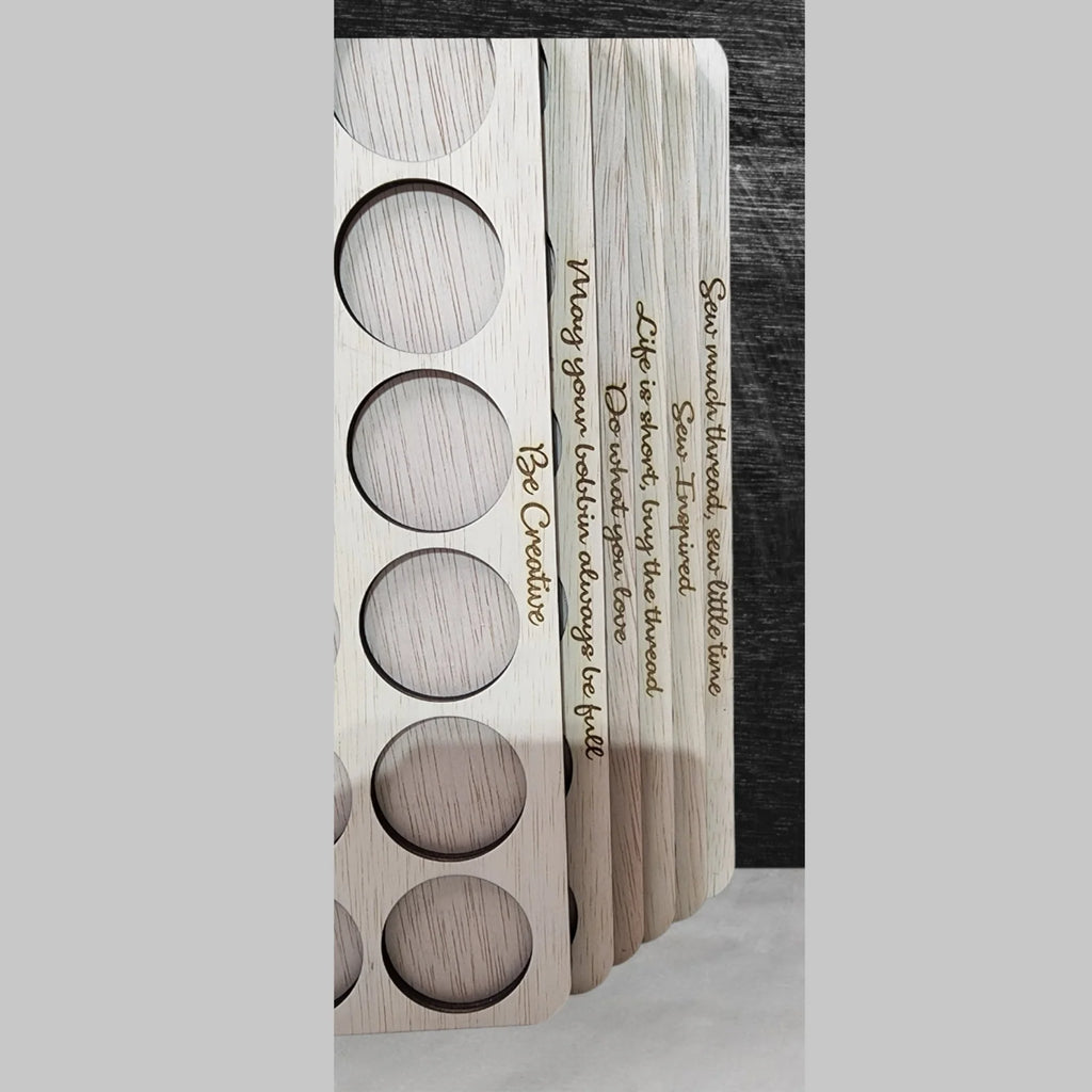 Embroidery Thread Storage Trays, Set of 6 Laser-Cut Wood Inserts for 216 Spools with 1.80-Inch Bases
