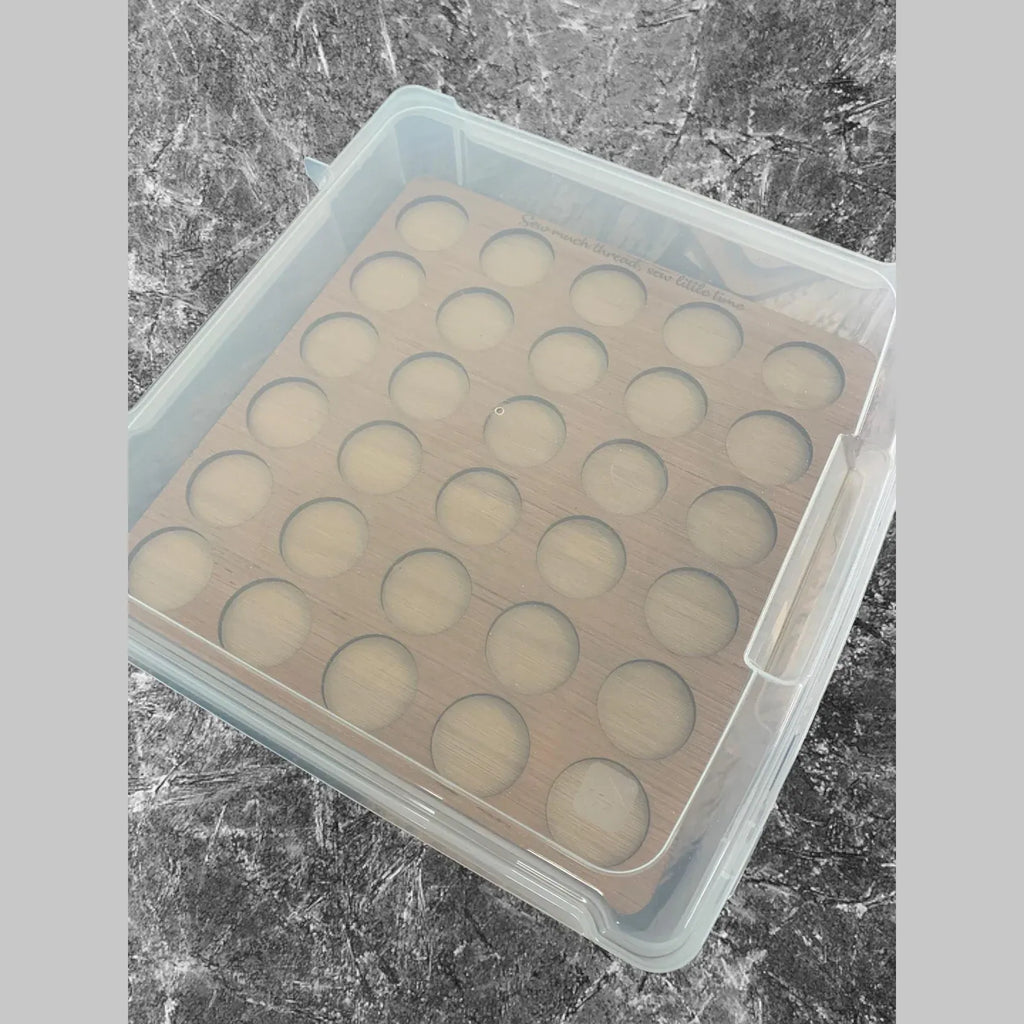Embroidery Thread Storage Trays, Set of 6 Laser-Cut Wood Inserts for 216 Spools with 1.80-Inch Bases