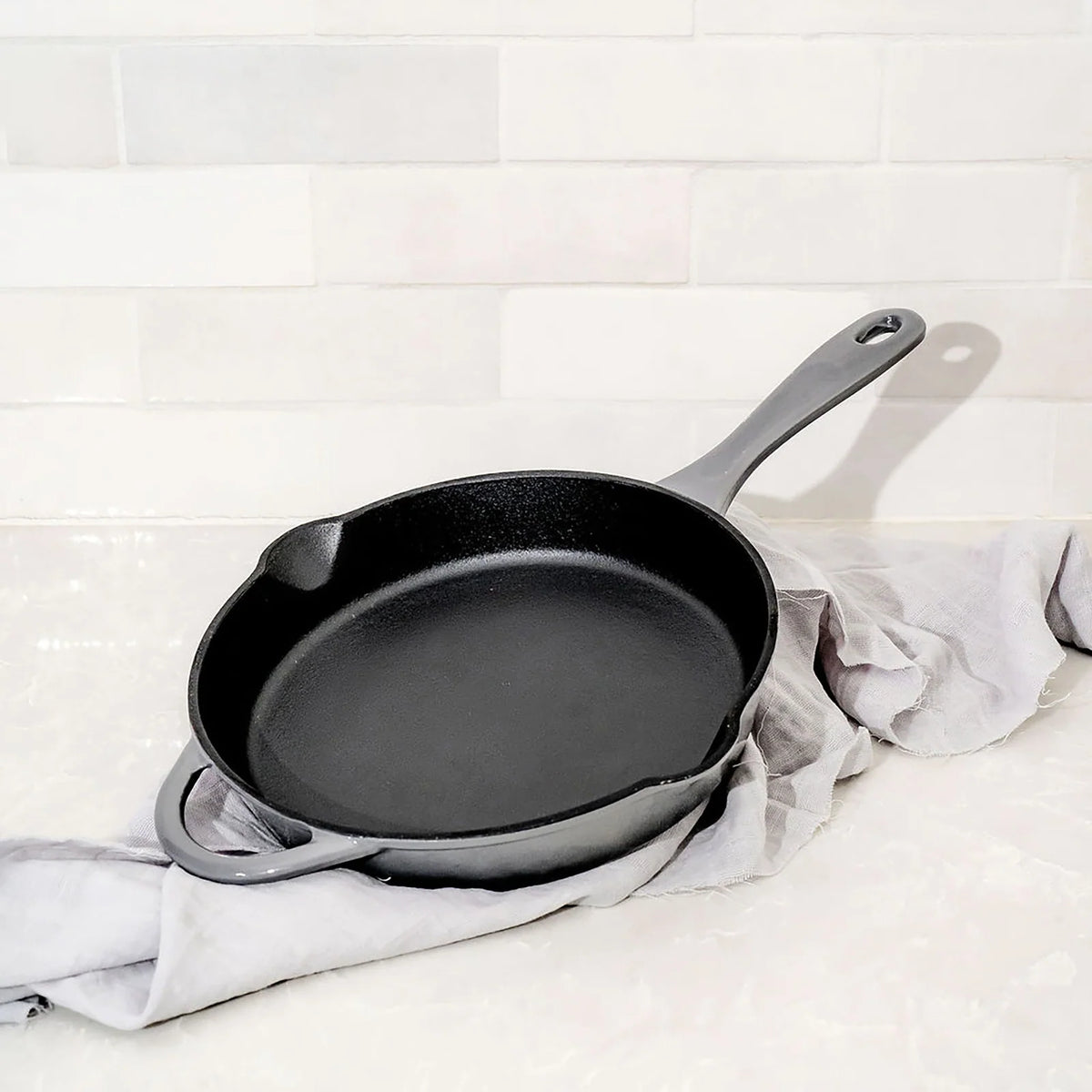 Enameled Cast Iron Cookware Set with Round Casserole, Skillet, Shallow Casserole and Rectangular Roaster