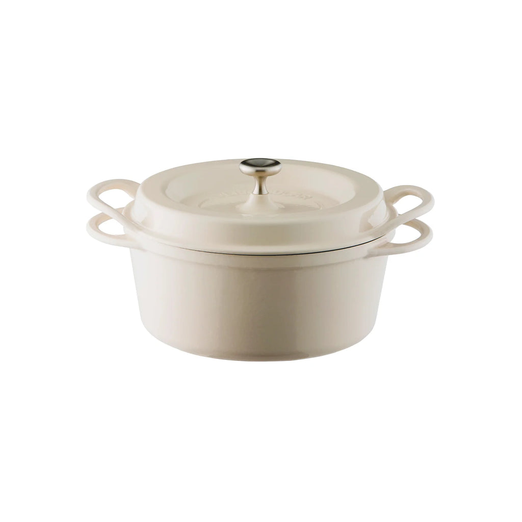 Enameled Cast Iron Oven Pot, 22cm 3.7 qt, Natural Beige