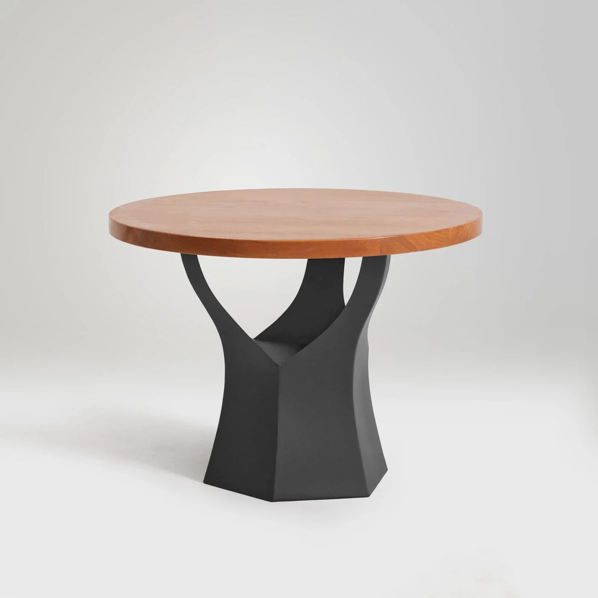 End Table Legs in Black Steel, 20 Inches High, Tree Trunk Design for a Modern Side Table or Nightstand