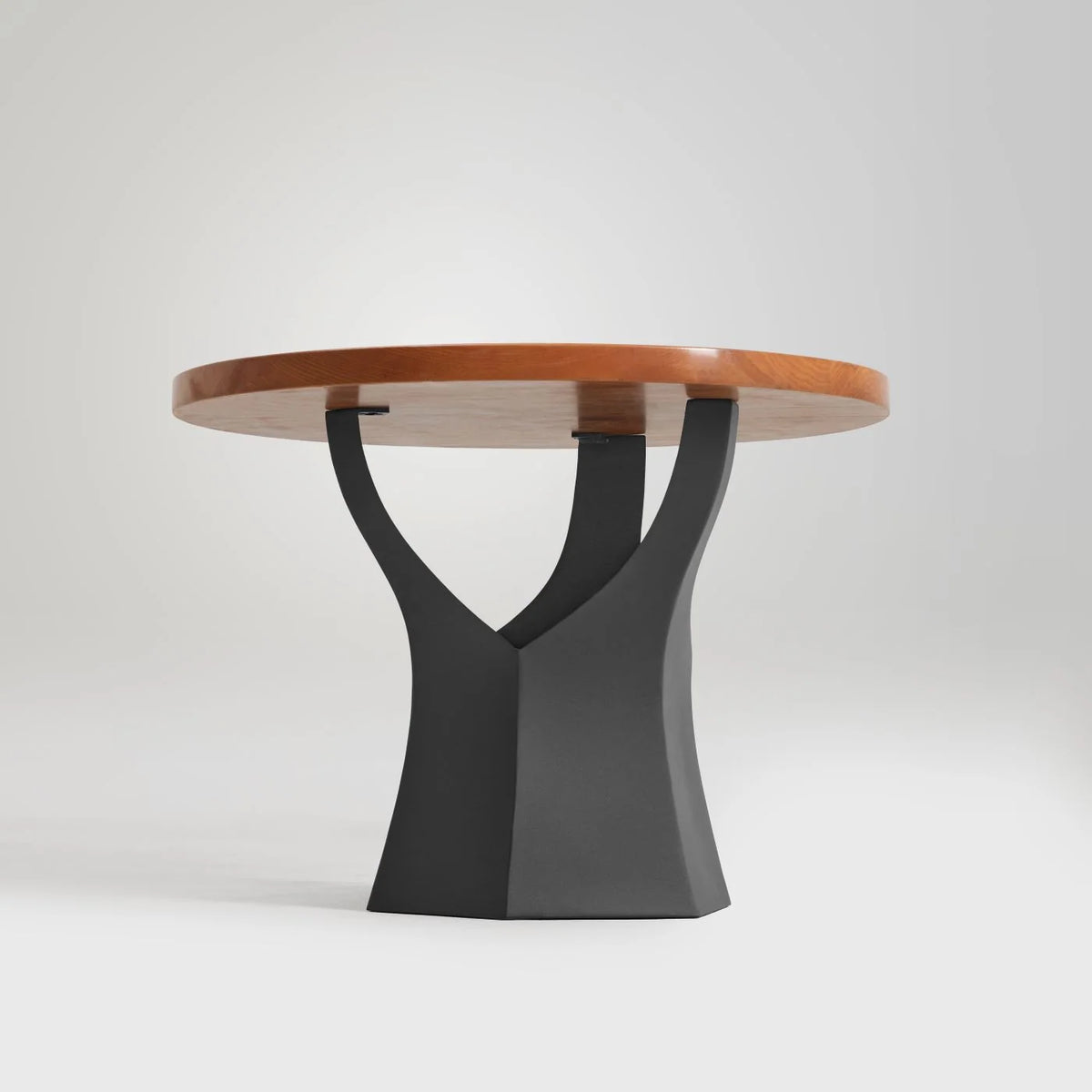 End Table Legs in Black Steel, 20 Inches High, Tree Trunk Design for a Modern Side — 15" L x 13.4" W x 20" H / Metal / Black