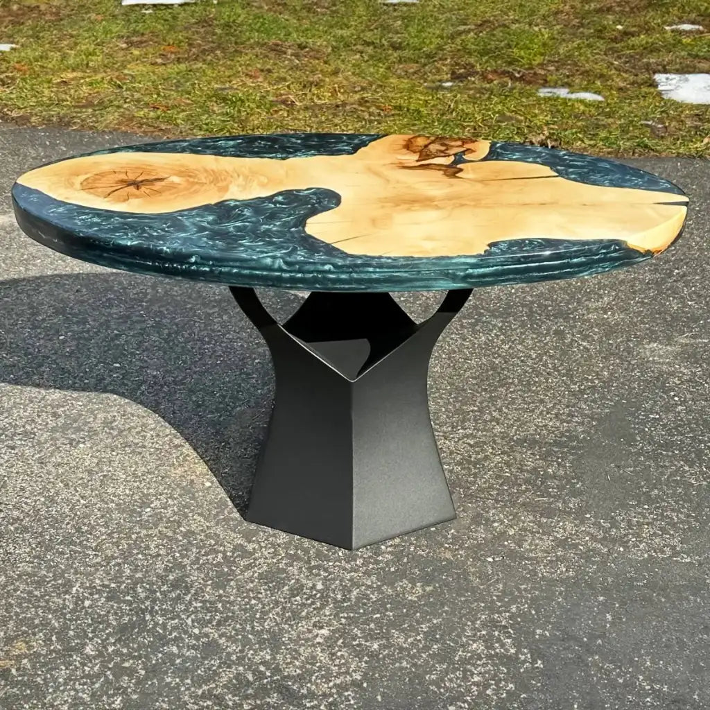 End Table Legs in Black Steel, 20 Inches High, Tree Trunk Design for a Modern Side Table or Nightstand