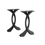 End Table Legs in Matte Black Steel, 20-Inch Curva Pair for a Mid-Century Modern Furniture Project