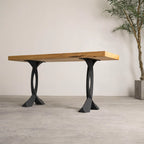End Table Legs in Matte Black Steel, 20-Inch Curva Pair for a Mid-Century Modern Furniture Project