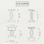 End Table Legs in Matte Black Steel, 20-Inch Curva Pair for a Mid-Century Modern Furniture Project