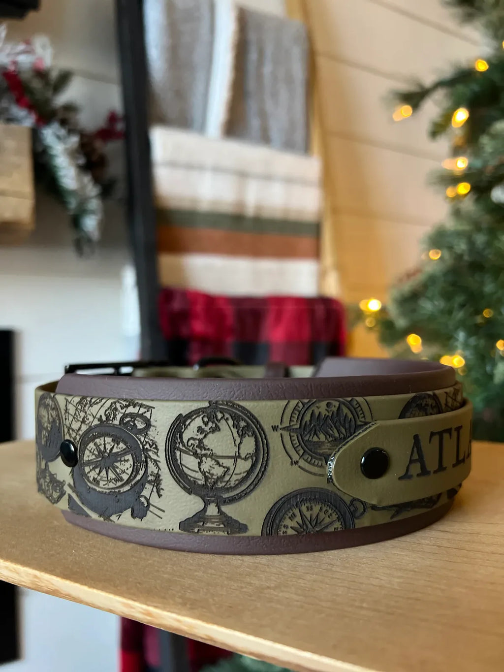 Engraved Double Stacked Dog Collar with a Bespoke Main-Band Pattern and Two Included Design Revisions