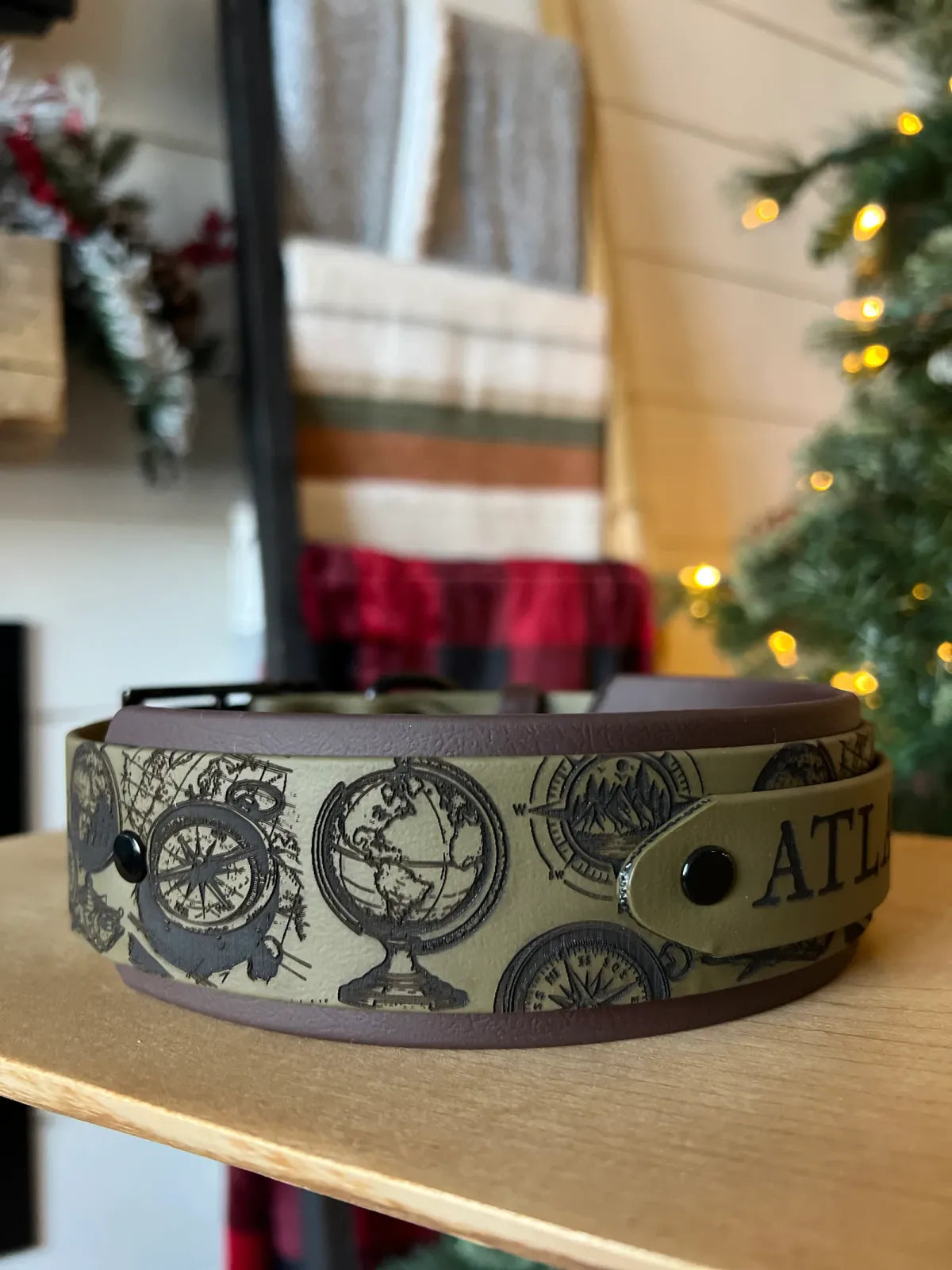 Engraved Double Stacked Dog Collar with a Bespoke Main-Band Pattern and Two Included Design Revisions