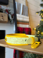 Engraved Double Stacked Dog Collar with a Bespoke Main-Band Pattern and Two Included Design Revisions