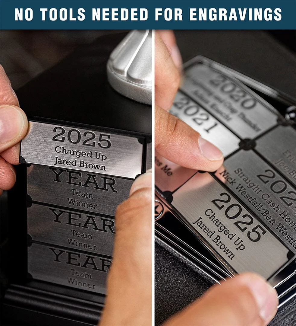 Engraved Name Plate for Legacy Three-Column Trophies, 2.44 x 0.75 Inch Fantasy Football Award Update